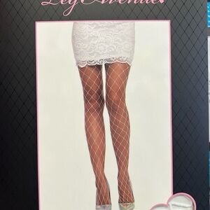 Leg Avenue White Fence Net Hosiery Accessories